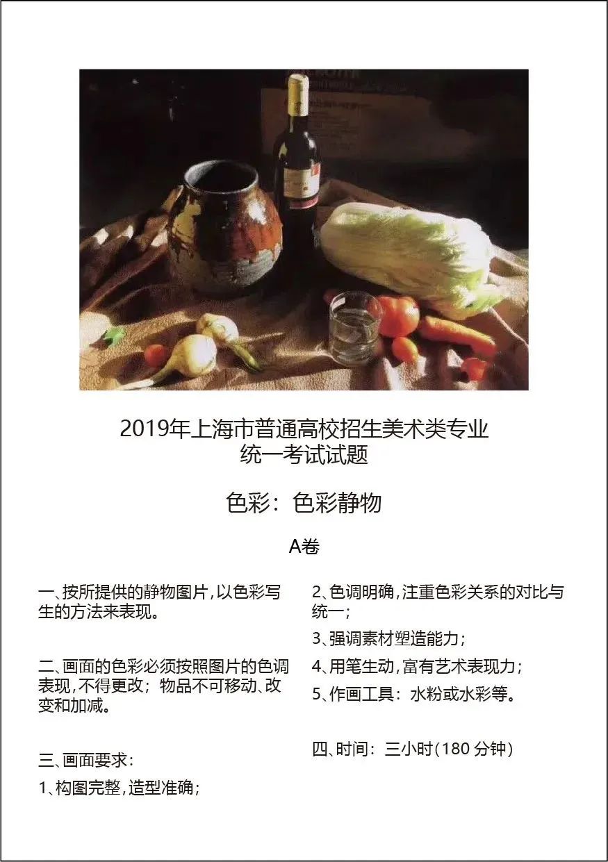 上海联考丨2023届美术联考12月4日开考！（内附近5年联考真题）