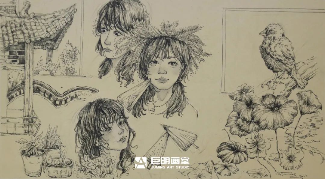 水墨上里·绘梦青春丨重庆巨明画室2025届写生作品展之速写篇